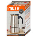 6 Cup Stainless Steel Stovetop Coffeemaker: Polished Silver Espresso Maker, Greca Coffee, Manual, Hand Wash
