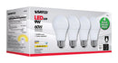 Satco Type A A19 E26 (Medium) LED Bulb Natural Light 60 Watt Equivalence 4 pk, Pack of 12