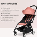 YOYO2 Stroller - White Frame, Ginger Seat Cushion + Matching Canopy