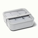 Large Ceramic Coated Glass Food Storage Container - Gray