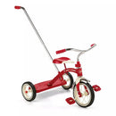 34TX Kids Beginner Classic Steel Framed 10 Inch Front Wheel Adjustable Seat Tricycle - Red