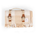 Outdoor Picnic Blanket with Harness - Beige Gingham
