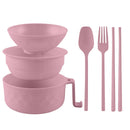 Microwaveable Ramen Bowl Set - Pink