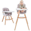 3-in-1 Convertible Wooden High Chair, Pink