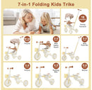7 in 1 Stroller Baby Tricycle - Yellow