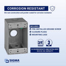 Sigma Engineered Solutions New Work 25.5 cu in Rectangle Metallic 1 gang Weatherproof Box Gray