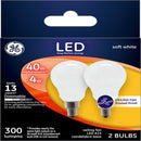 GE A15 E12 (Candelabra) LED Bulb Soft White 40 Watt Equivalence 2 pk, Pack of 12