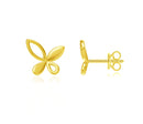 Sterling Silver Gold Plated Butterfly Studs