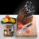 17-Piece German Steel Forged Knife Set - Natural Wood