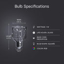 Feit Square E26 (Medium) LED Bulb Multi-Colored 1 Watt Equivalence 1 pk