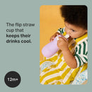 Insulated Sporty Spill-Proof Straw Training Sippy Cups - Purple & Orange