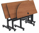 MooreCo Half Round Mobile Training Table, Amber Cherry, 48 inW x 24 in Depth - 90315-7919-BK