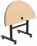 MooreCo Half Round Mobile Training Table, Fusion Maple, 48 inW x 24 in Depth - 90315-7909-BK