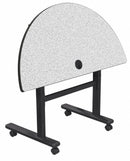MooreCo Half Round Mobile Training Table, Gray Nebula, 48 inW x 24 in Depth - 90315-4622-BK