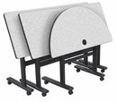 MooreCo Half Round Mobile Training Table, Gray Nebula, 48 inW x 24 in Depth - 90315-4622-BK