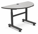MooreCo Half Round Mobile Training Table, Gray Nebula, 48 inW x 24 in Depth - 90315-4622-BK