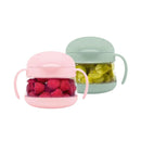 No Spill Snack Container for Kids - Sage & Pink