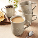 Vintage Lace Ceramic Mug Set - Taupe
