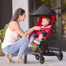 Evolur Roamer Ultra Light Umbrella Stroller in Red, Quick One-Hand Easy Fold Stroller, Five Point Safety Harness, Adjustable & Removable Canopy, Lightweight Aluminum Frame Baby Stroller