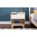 Hudson Nightstand with USB Port in Washed Natural / White