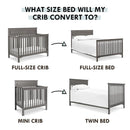 DaVinci Hidden Hardware Twin/Full-Size Bed Conversion Kit (M5789) in Washed Natural