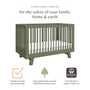 Hudson 3-in-1 Convertible Crib with Toddler Rail - Olive