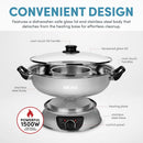Electric Shabu Shabu Hot Pot - Silver