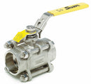 Top Brand Ball Valve, 316 Stainless Steel, Inline, 3-Piece, Pipe Size 2 in - SV39036SW020