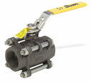 Top Brand Ball Valve, Carbon Steel, Inline, 3-Piece, Pipe Size 1/2 in, Connection Type FNPT x FNPT - SV39034TE004