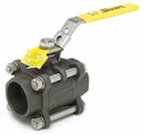 Top Brand Ball Valve, Carbon Steel, Inline, 3-Piece, Pipe Size 3/4 in, Connection Type Socket x Socket - SV39034SW006
