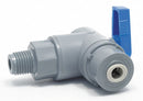 Top Brand Ball Valve, PVC, Angle, 1-Piece, Pipe Size 3/8 in, Tube Size 3/8 in - PVC 657-6M6SMC-B