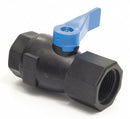 Top Brand Ball Valve, PVC, Inline, 1-Piece, Pipe Size 3/4 in, Connection Type FNPT x FNPT - FP 074-12F12F-F BLUE HDL