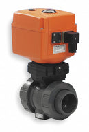 Georg Fischer PVC Electronic Actuated Ball Valve, 3/4 in Pipe Size, 100-230V AC Voltage - 199107204