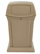 Rubbermaid 45 gal Square Trash Can, Plastic, Beige - FG917188BEIG