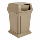 Rubbermaid 45 gal Square Trash Can, Plastic, Beige - FG917188BEIG