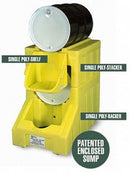 Enpac Single Drum Base Module, 66 gal Spill Capacity, 1600 lb Load Capacity, Number of Drums 1 - 6006-YE