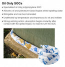 Brady Absorbent Sock, Oil-Based Liquids, 12 gal, 12 ft - OIL124