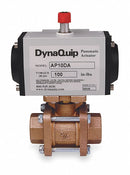 Dynaquip 1 in Spring Return Pneumatic Actuated Ball Valve, 3-Piece - PVA65AMSR06312A