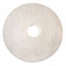 3M 17 in Non-Woven Polyester Fiber Round Buffing and Cleaning Pad, 175 to 600 rpm, White, 5 PK - 4100