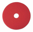 3M 17 in Non-Woven Polyester Fiber Round Buffing and Cleaning Pad, 175 to 600 rpm, Red, 5 PK - 5100
