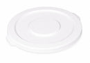 Rubbermaid BRUTE Series, Trash Can Top, Round, Flat, 20 gal, White - FG261960WHT