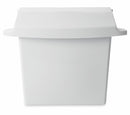 Rubbermaid Sanitary Napkin Receptacle, Wall-Mounted, 12 1/2 in Height, Plastic, White - FG614000WHT