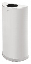 Rubbermaid 12 gal Half-Round Fire-Resistant Trash Can, Metal, Silver - FGSO12SSSPL