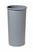Rubbermaid 22 gal Round Trash Can, Plastic, Gray - FG354600GRAY