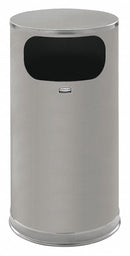 Rubbermaid 12 gal Round Trash Can, Metal, Silver - FGSO16SSSGL