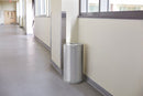 Rubbermaid 15 gal Round Trash Can, Metal, Silver - FGCC16SSSGL