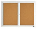 Quartet Push-Pin Outdoor Enclosed Bulletin Board, Cork, 36"H x 48"W, Natural - 2124GGS