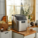Electric Countertop Ice Maker With Ice Scoop and Basket-Sliver