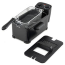 3.2 Quart Electric Stainless Steel Deep Fryer With Timer-Black