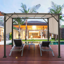 10 X 10 Feet Metal Frame Patio Furniture Shelter-Beige